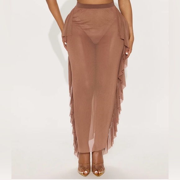 Fashion Nova Dresses & Skirts - Sunshine See Through Coverup Skirt - Mocha